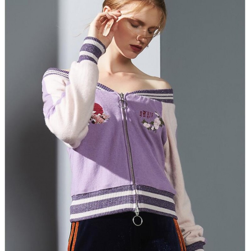 100%Cashmere Sweater Cardigan V-neck Lady Winter Lavender Zipper Sweaters Girl WHOLESALE ONLY 